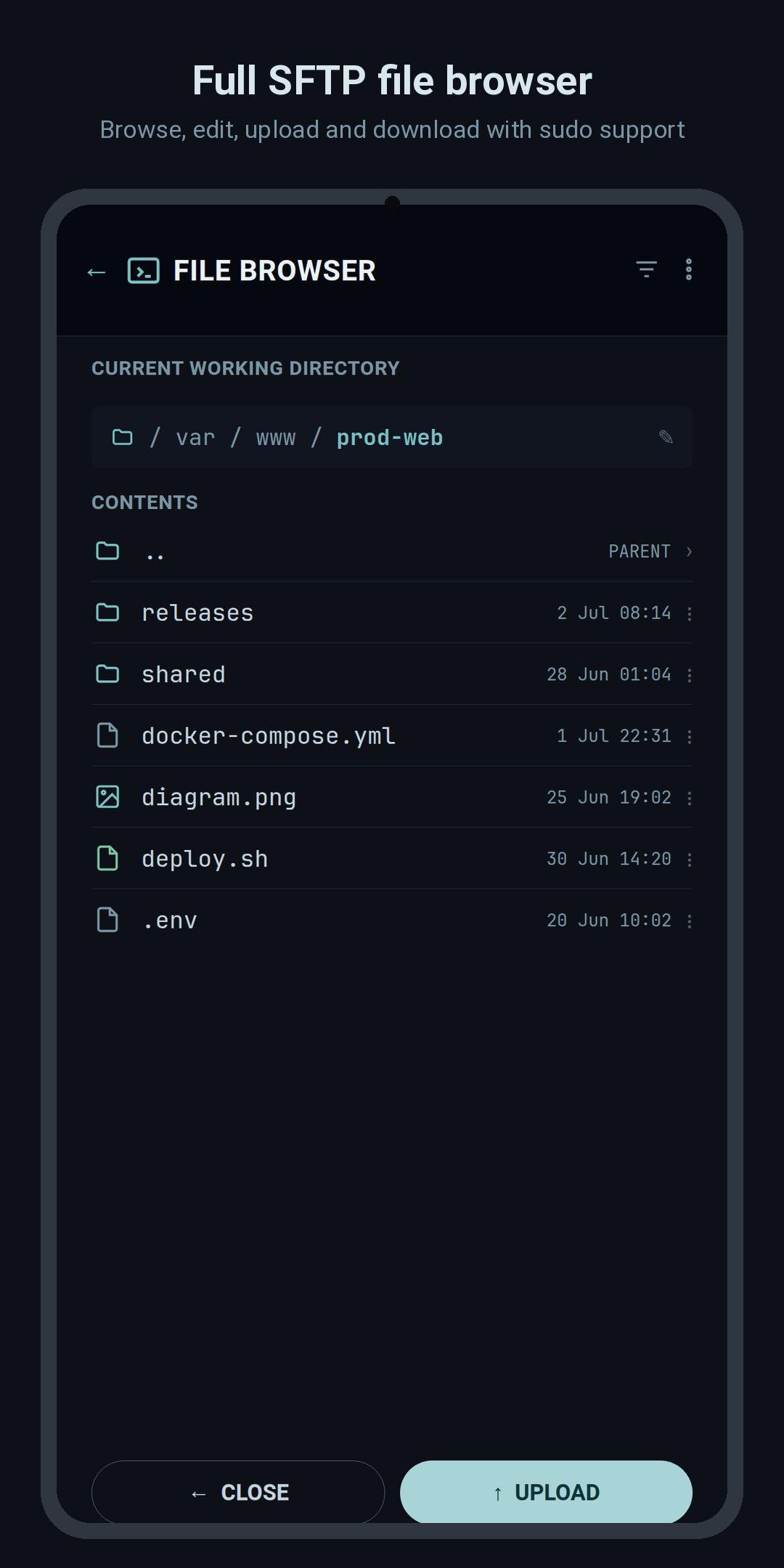 SFTP file browser